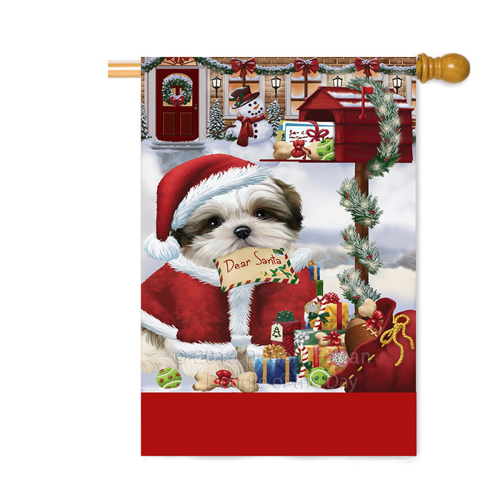 Personalized Happy Holidays Mailbox Malti Tzu Dog Christmas Custom House Flag FLG-DOTD-A60007