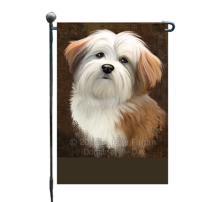 Personalized Rustic Malti Tzu Dog Custom Garden Flag GFLG63566