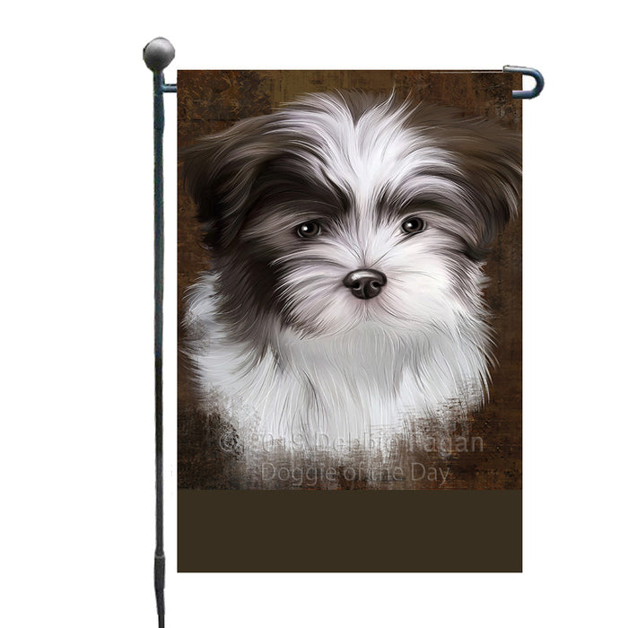 Personalized Rustic Malti Tzu Dog Custom Garden Flag GFLG63568