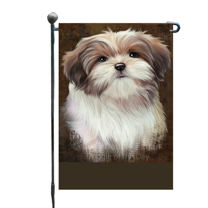 Personalized Rustic Malti Tzu Dog Custom Garden Flag GFLG63569
