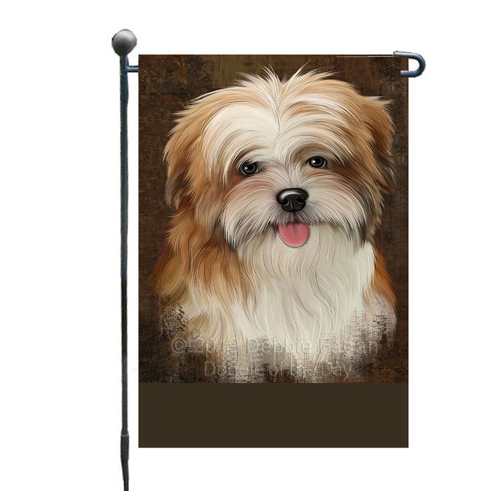 Personalized Rustic Malti Tzu Dog Custom Garden Flag GFLG63570