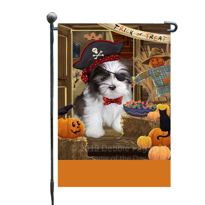 Personalized Enter at Own Risk Trick or Treat Halloween Malti Tzu Dog Custom Garden Flags GFLG-DOTD-A59647