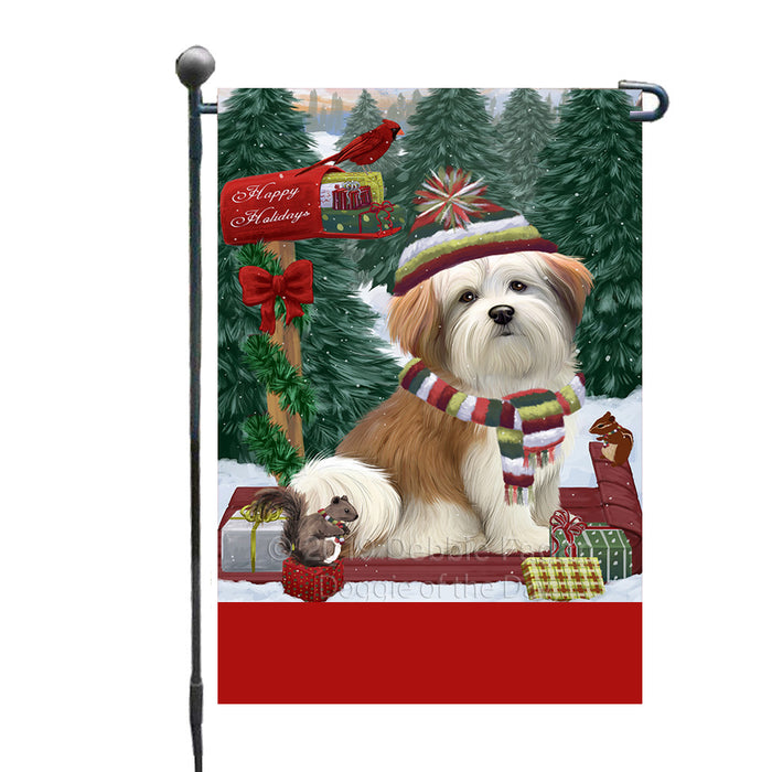 Personalized Merry Christmas Woodland Sled  Malti Tzu Dog Custom Garden Flags GFLG-DOTD-A61630