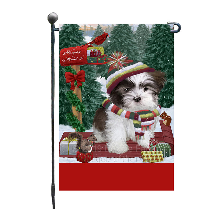 Personalized Merry Christmas Woodland Sled  Malti Tzu Dog Custom Garden Flags GFLG-DOTD-A61631