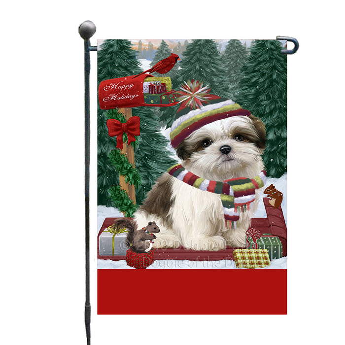 Personalized Merry Christmas Woodland Sled  Malti Tzu Dog Custom Garden Flags GFLG-DOTD-A61632
