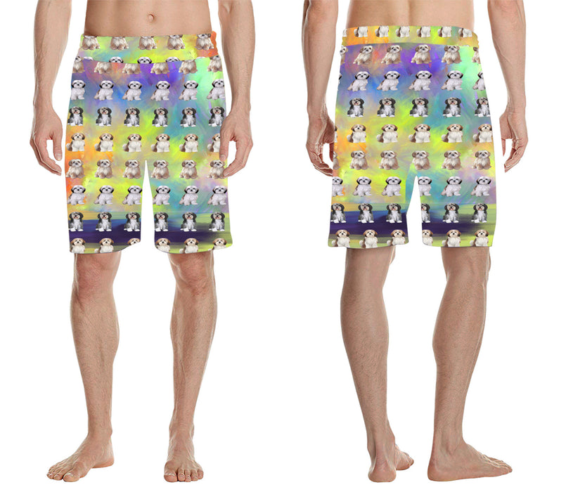 Paradise Wave Malti Tzu Dogs All Over Print Men's Casual Shorts