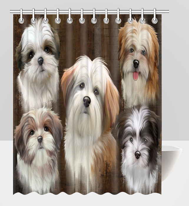 Rustic Malti Tzu Dogs Shower Curtain