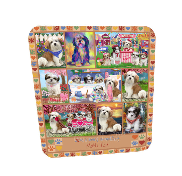 Love is Being Owned Malti Tzu Dog Beige Coasters Set of 4 CSTA57798