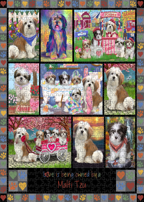 Love is Being Owned Malti Tzu Dog Grey Puzzle with Photo Tin PUZL98528