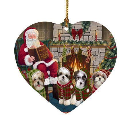 Christmas Cozy Holiday Tails Malti Tzus Dog Heart Christmas Ornament HPOR55494
