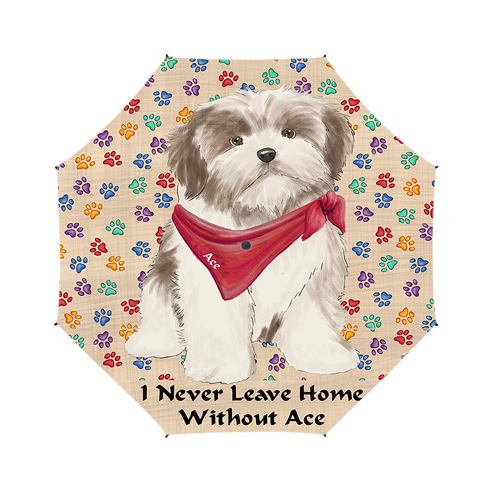 Custom Pet Name Personalized I never Leave Home Malti Tzu Dog Semi-Automatic Foldable Umbrella