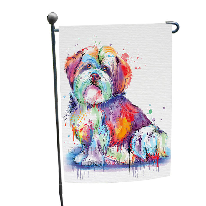 Watercolor Malti Tzu Dog Garden Flag GFLG65060
