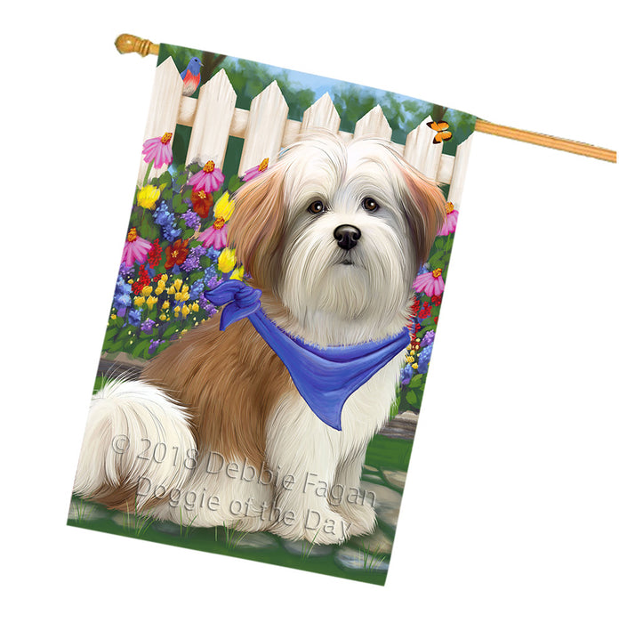 Spring Floral Malti Tzu Dog House Flag FLG49878