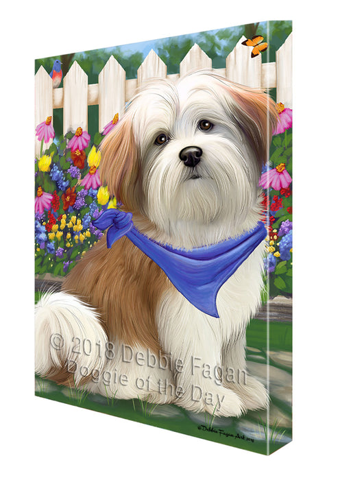 Spring Floral Malti Tzu Dog Canvas Wall Art CVS64969