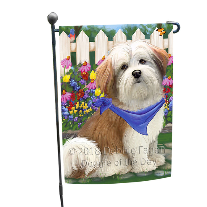 Spring Floral Malti Tzu Dog Garden Flag GFLG49742