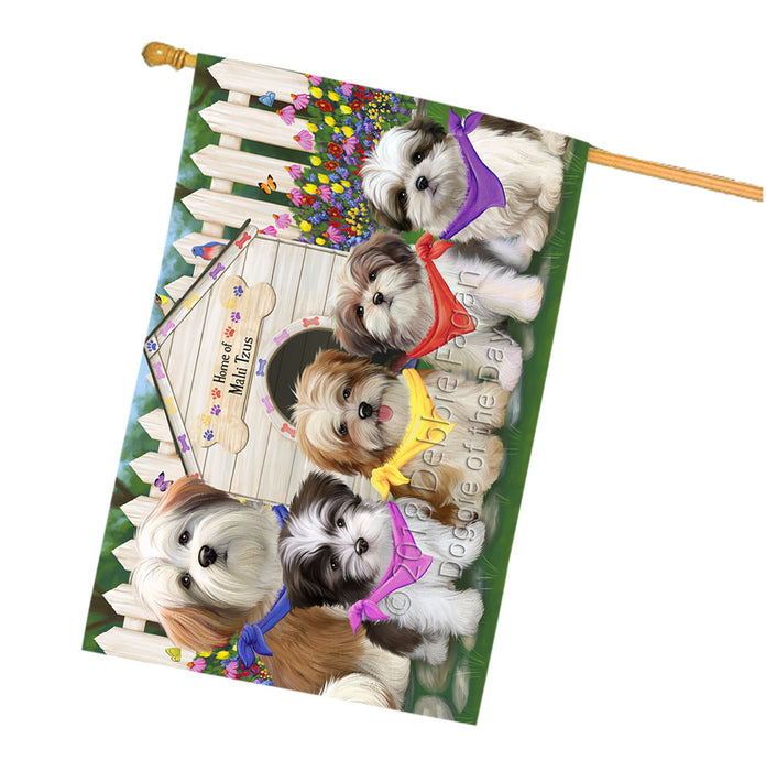 Spring Dog House Malti Tzus Dog House Flag FLG49879