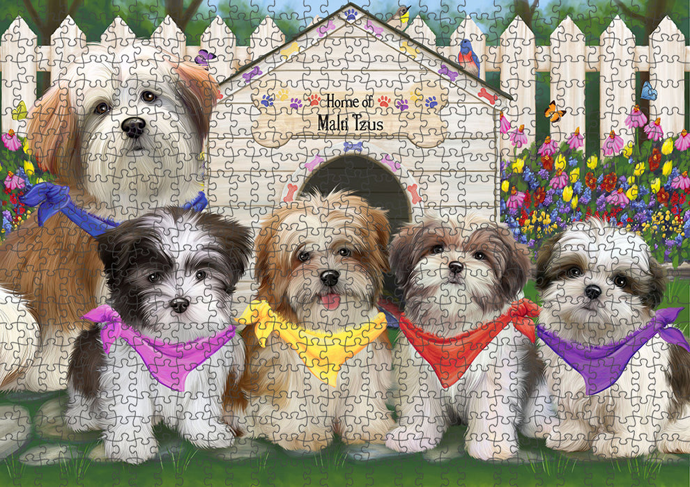 Spring Dog House Malti Tzus Dog Puzzle  PUZL53448