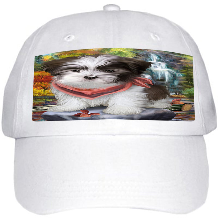 Scenic Waterfall Malti Tzu Dog Ball Hat Cap HAT54270