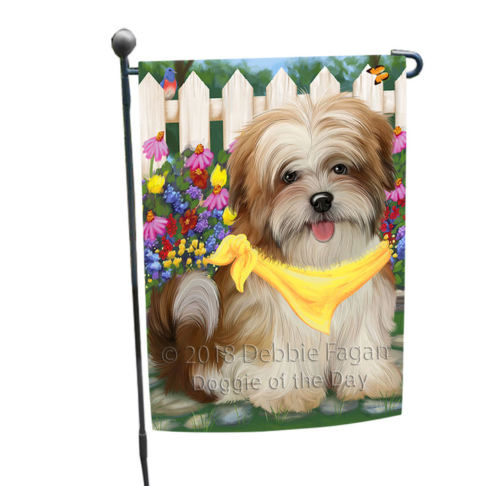 Spring Floral Malti Tzu Dog Garden Flag GFLG49744