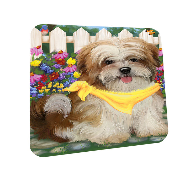Spring Floral Malti Tzu Dog Coasters Set of 4 CST49874