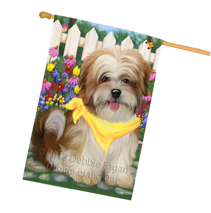 Spring Floral Malti Tzu Dog House Flag FLG49880