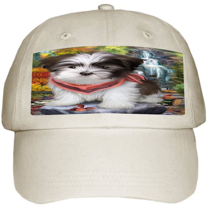 Scenic Waterfall Malti Tzu Dog Ball Hat Cap HAT54270