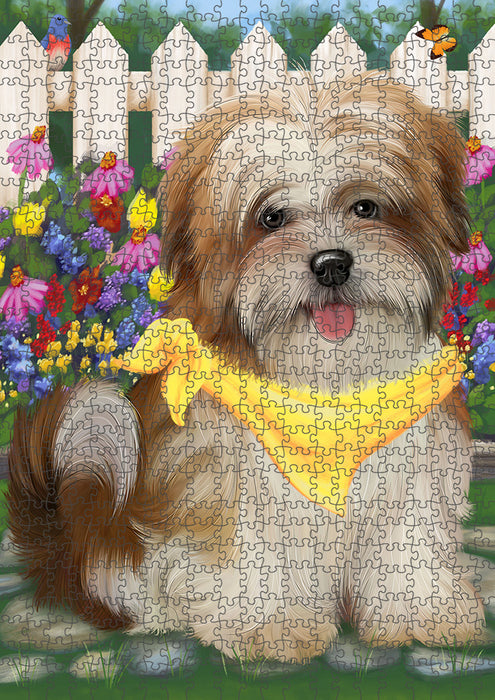 Spring Floral Malti Tzu Dog Puzzle with Photo Tin PUZL53451