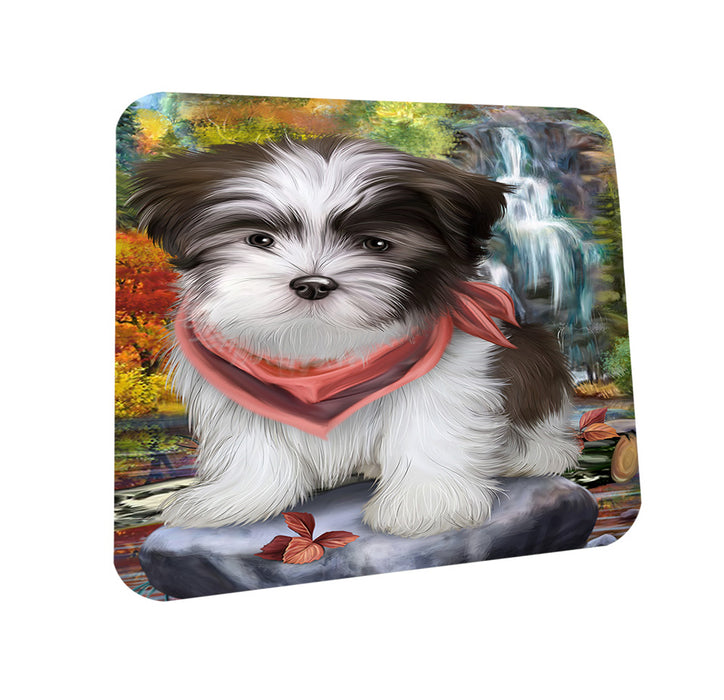 Scenic Waterfall Malti Tzu Dog Coasters Set of 4 CST50138