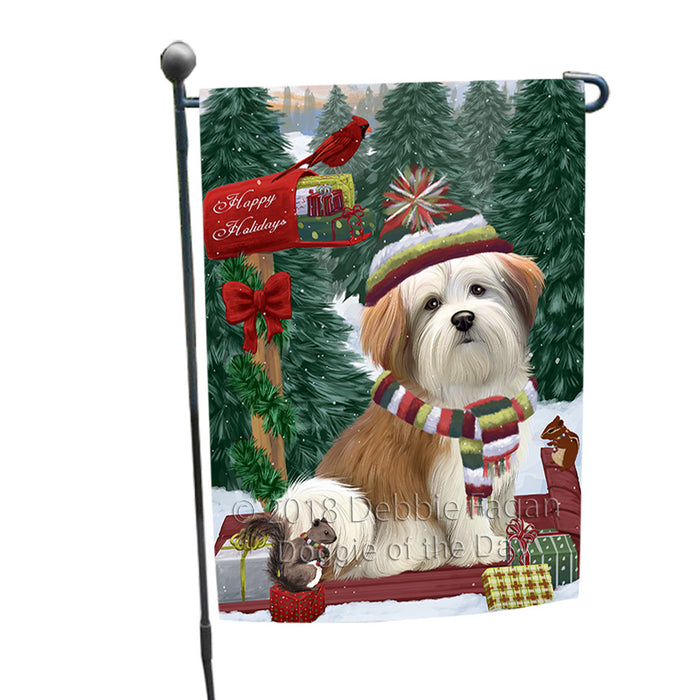 Merry Christmas Woodland Sled Malti Tzu Dog Garden Flag GFLG55267