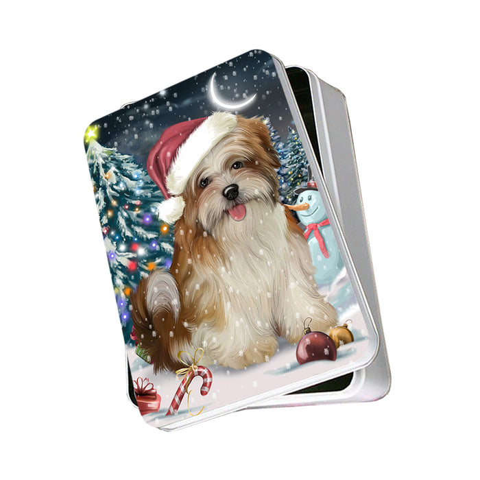 Have a Holly Jolly Malti Tzu Dog Christmas Photo Storage Tin PITN51668