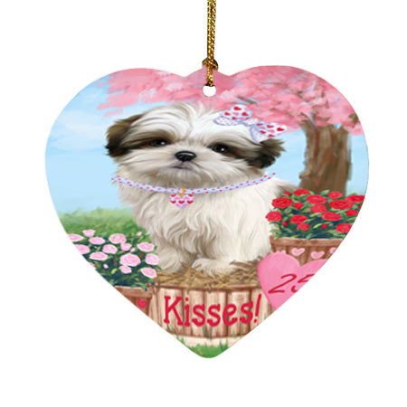 Rosie 25 Cent Kisses Malti Tzu Dog Heart Christmas Ornament HPOR56326