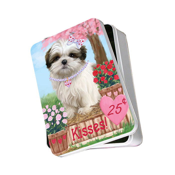 Rosie 25 Cent Kisses Malti Tzu Dog Photo Storage Tin PITN55913