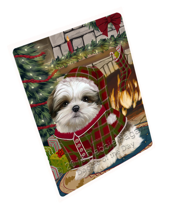 The Stocking was Hung Malti Tzu Dog Magnet MAG71229 (Small 5.5" x 4.25")