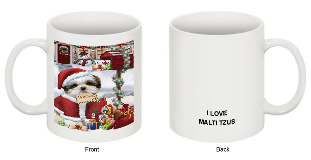 Malti Tzu Dog Dear Santa Letter Christmas Holiday Mailbox Coffee Mug MUG48945