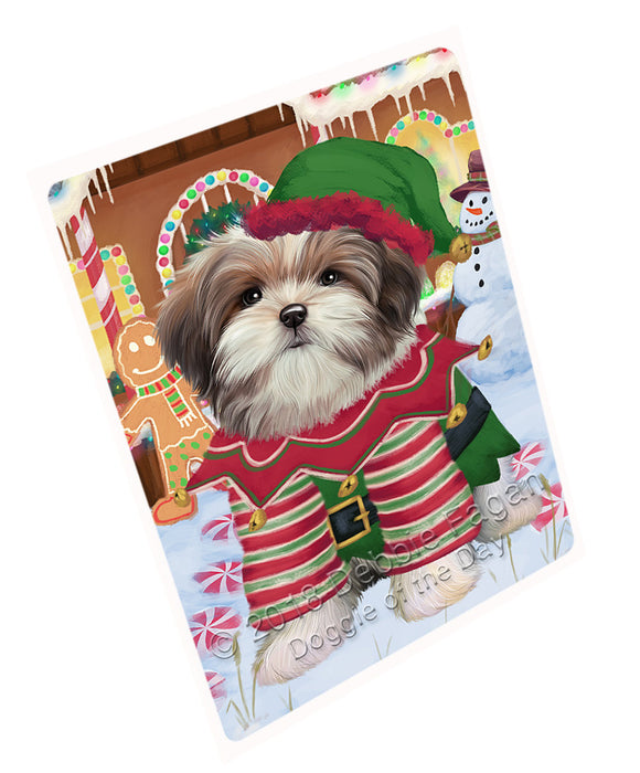Christmas Gingerbread House Candyfest Malti Tzu Dog Magnet MAG74499 (Small 5.5" x 4.25")