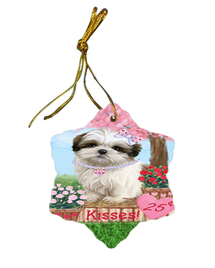 Rosie 25 Cent Kisses Malti Tzu Dog Star Porcelain Ornament SPOR56326