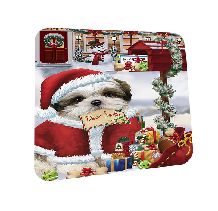 Malti Tzu Dog Dear Santa Letter Christmas Holiday Mailbox Coasters Set of 4 CST53505