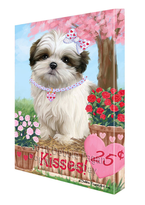 Rosie 25 Cent Kisses Malti Tzu Dog Canvas Print Wall Art Décor CVS125954