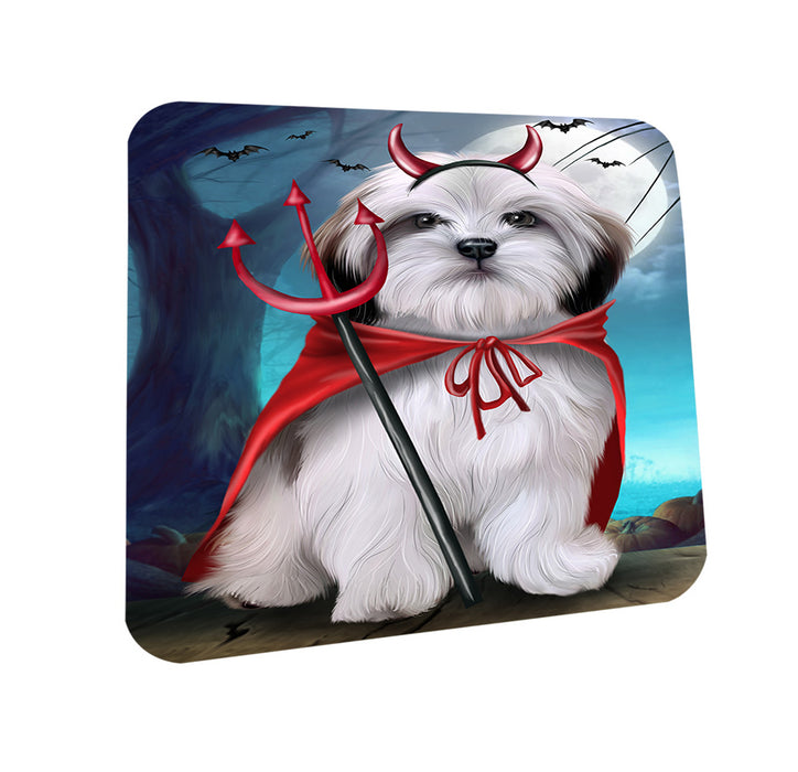 Happy Halloween Trick or Treat Malti Tzu Dog Coasters Set of 4 CST54466