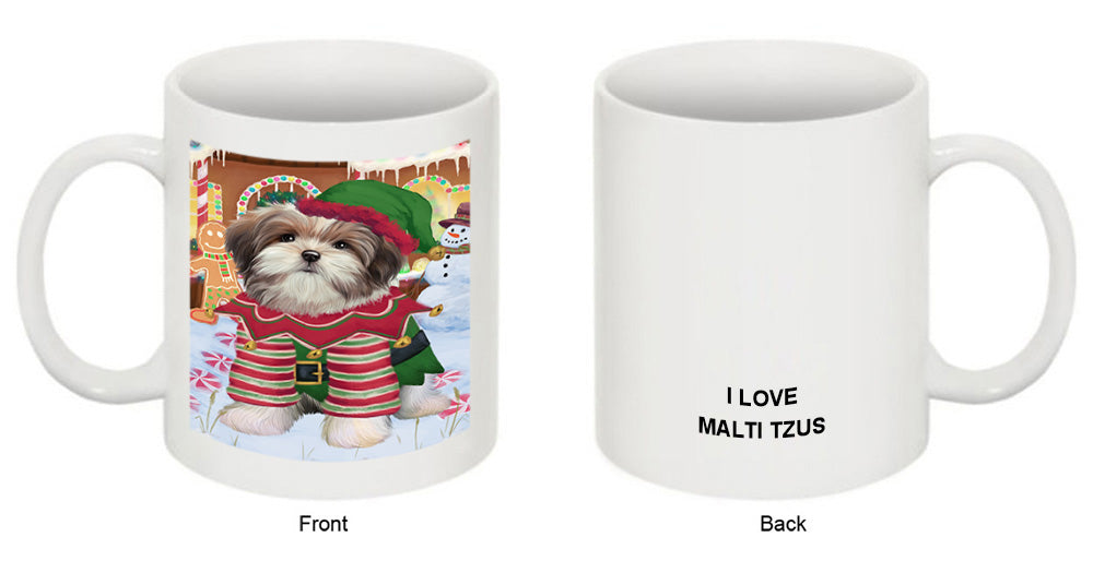 Christmas Gingerbread House Candyfest Malti Tzu Dog Coffee Mug MUG51852