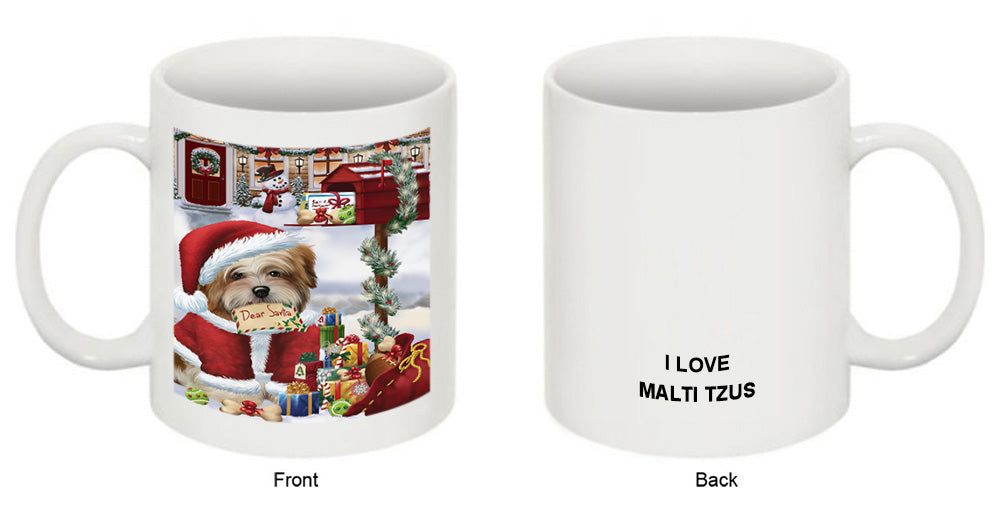 Malti Tzu Dog Dear Santa Letter Christmas Holiday Mailbox Coffee Mug MUG48946