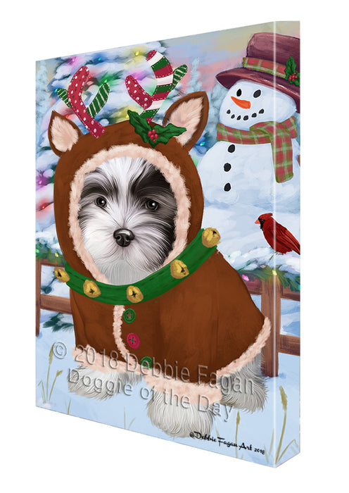 Christmas Gingerbread House Candyfest Malti Tzu Dog Canvas Print Wall Art Décor CVS130319