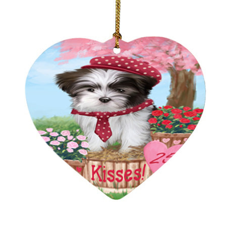Rosie 25 Cent Kisses Malti Tzu Dog Heart Christmas Ornament HPOR56327
