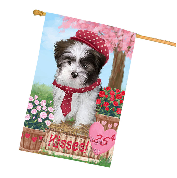 Rosie 25 Cent Kisses Malti Tzu Dog House Flag FLG56655