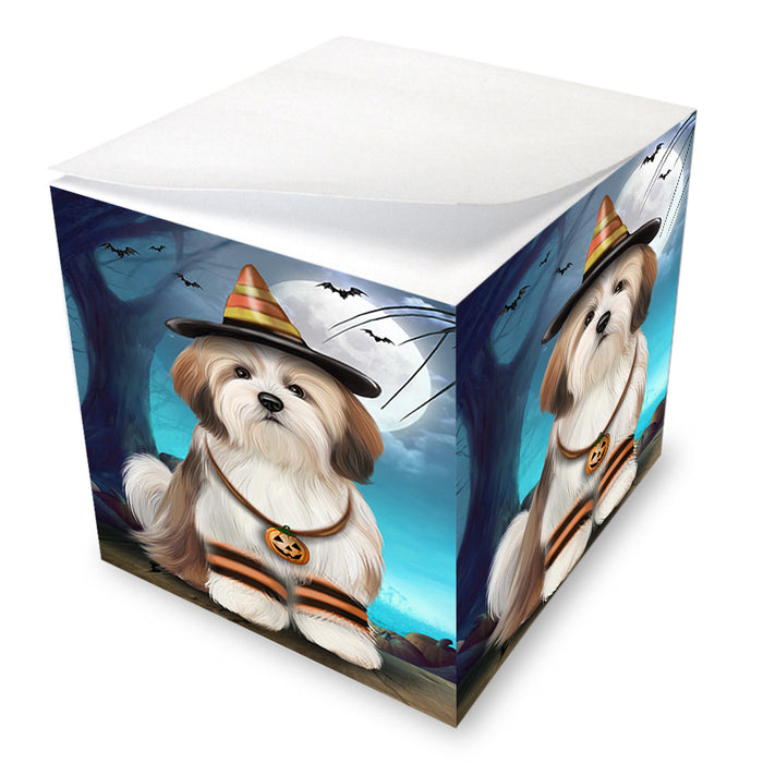 Happy Halloween Trick or Treat Malti Tzu Dog Note Cube NOC56155