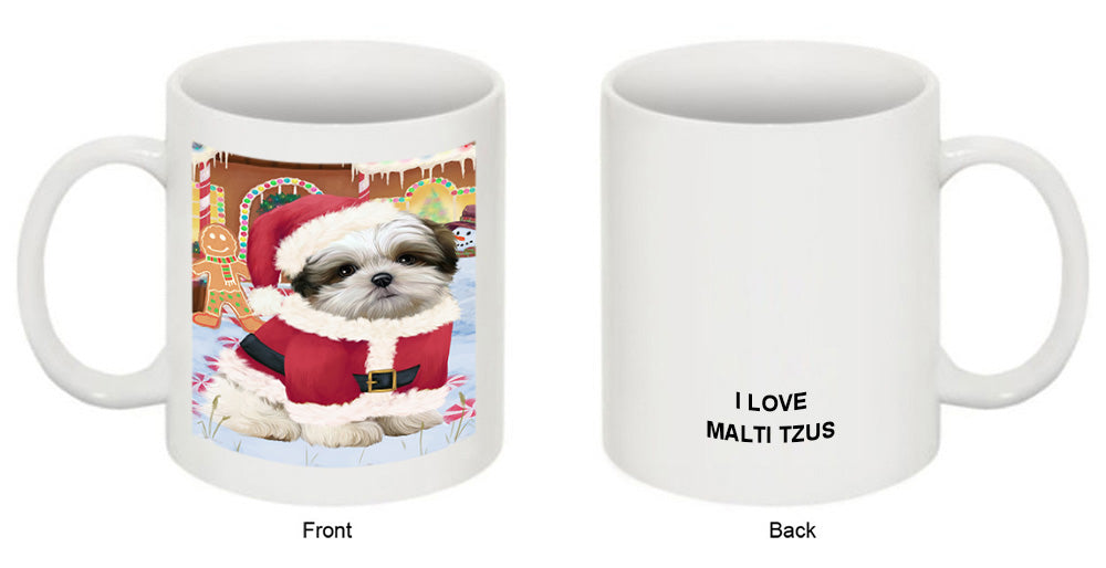 Christmas Gingerbread House Candyfest Malti Tzu Dog Coffee Mug MUG51854