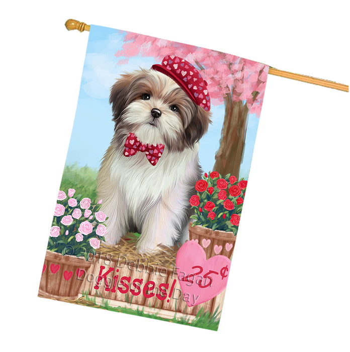 Rosie 25 Cent Kisses Malti Tzu Dog House Flag FLG56656