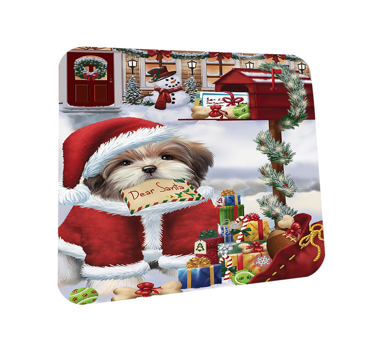 Malti Tzu Dog Dear Santa Letter Christmas Holiday Mailbox Coasters Set of 4 CST53507