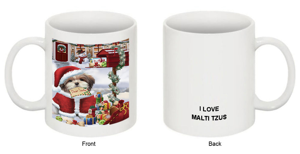 Malti Tzu Dog Dear Santa Letter Christmas Holiday Mailbox Coffee Mug MUG48947