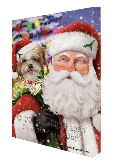 Santa Carrying Malti Tzu Dog and Christmas Presents Canvas Print Wall Art Décor CVS101141